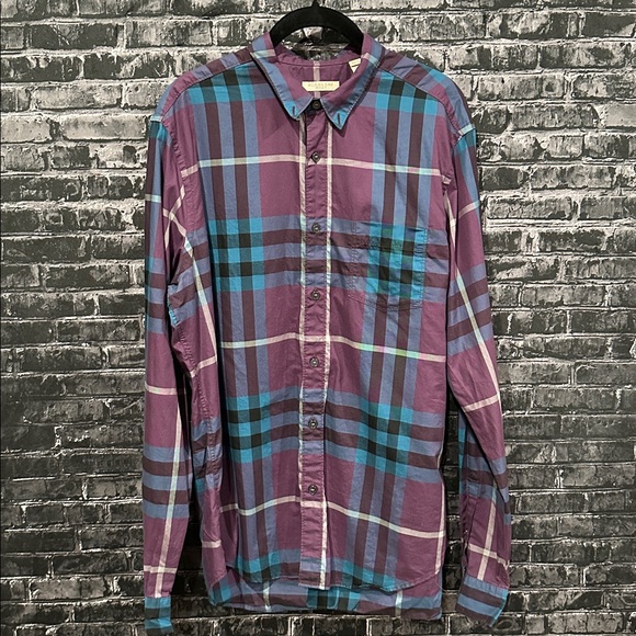 Burberry Brit purple plaid cotton full-sleeve shirt! - Picture 1 of 5